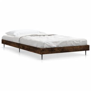 vidaXL Estrutura cama s/ colch&atilde;o derivados de madeira carvalho fumado