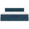 vidaXL Estrutura de cama otomana com colch&atilde;o 200x200 cm azul escuro