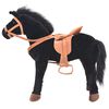 vidaXL Cavalo de peluche de montar preto