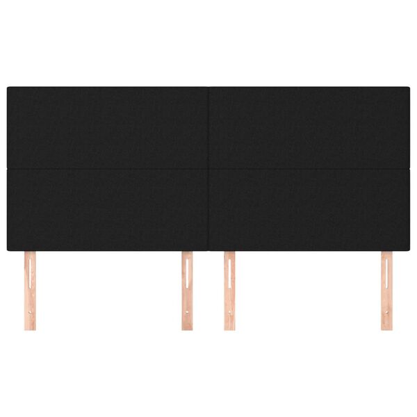 vidaXL Cabeceira Preta 200x5x118/128 cm Tecido