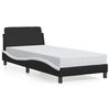 vidaXL Estrutura de cama Dover couro artificial preto e branco