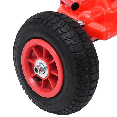 vidaXL Kart a pedais com pneus pneumáticos vermelho