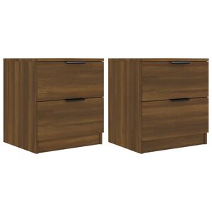 vidaXL Mesas de cabeceira 2 pcs derivados de madeira carvalho castanho
