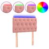 vidaXL Cabeceira de cama c/ luzes LED veludo 80x7x78/88 cm rosa