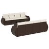 vidaXL 9 pcs conjunto sof&aacute;s p/ jardim c/ almofad&otilde;es vime PE castanho
