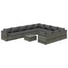 vidaXL 11 pcs conjunto lounge de jardim c/ almofad&otilde;es vime PE cinzento