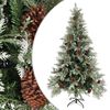 vidaXL &Aacute;rvore de Natal com pinhas 195 cm PVC e PE verde e branco