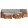 vidaXL Conjunto de Sof&aacute; Sectional 7 pcs Cinza Natural e Claro