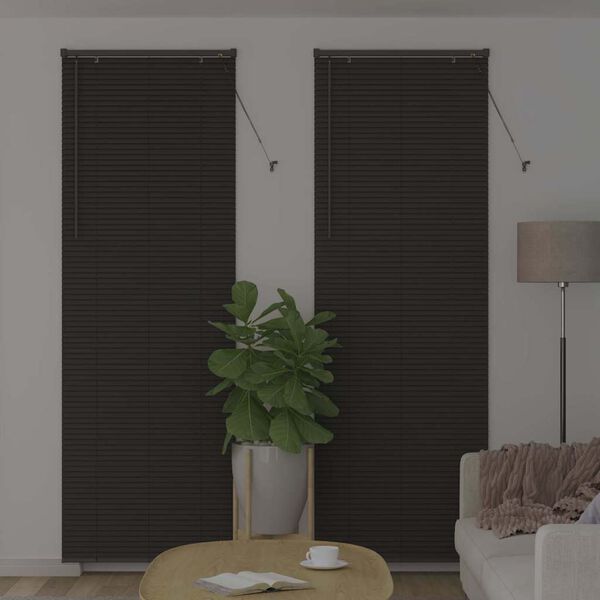 vidaXL Persianas venecianas Manual Cinza Escuro 220 x 75 cm Alum&iacute;nio