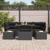 vidaXL Conjunto de Sof&aacute; de Jardim 7 pcs Preto Rattan Sint&eacute;tico