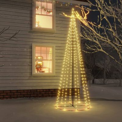 vidaXL Árvore de Natal em cone 732 luzes LED 160x500 cm branco quente