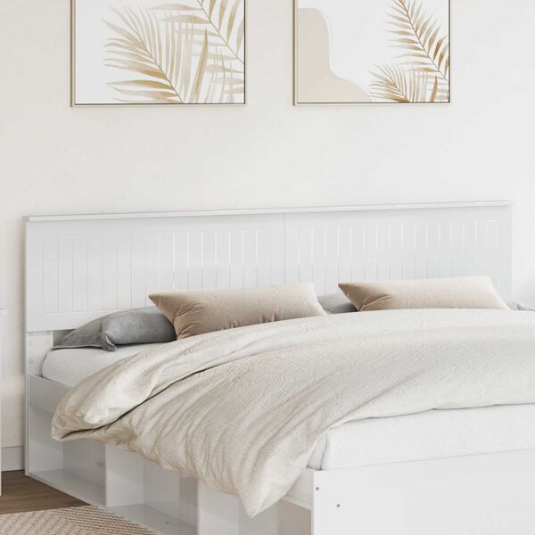 vidaXL Cabeceira Branco Brilhante 200 cm Madeira processada