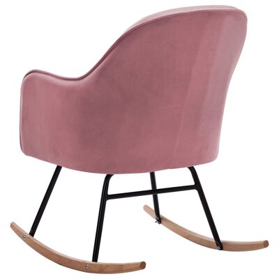 vidaXL Cadeira de baloiço veludo rosa