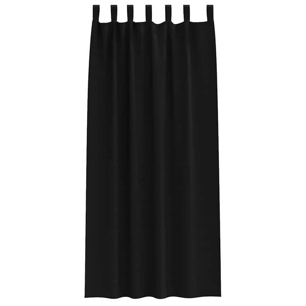 vidaXL Cortinas Blackout com Argolas 2 pcs Preto 225 x 140 cm
