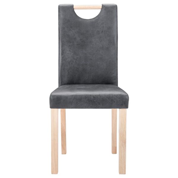 vidaXL Cadeiras de jantar 4 pcs camur&ccedil;a artificial cinzento