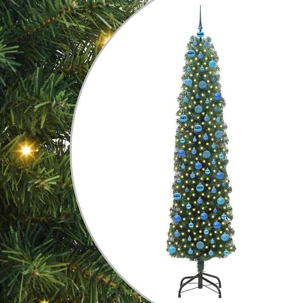 vidaXL &Aacute;rvore de Natal Artificial Verde 240 cm PVC e A&ccedil;o e Pl&aacute;stico