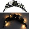 vidaXL Grinalda de Natal com luzes LED 90 cm PVC preto