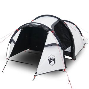vidaXL Tenda de campismo t&uacute;nel p/ 3 pessoas opaca imperme&aacute;vel branco