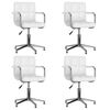vidaXL Cadeiras de jantar girat&oacute;rias 4 pcs couro artificial branco