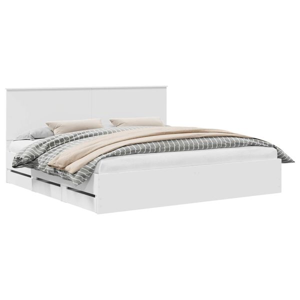 vidaXL Estrutura da Cama Branco 200 x 200 cm Madeira de Engenharia