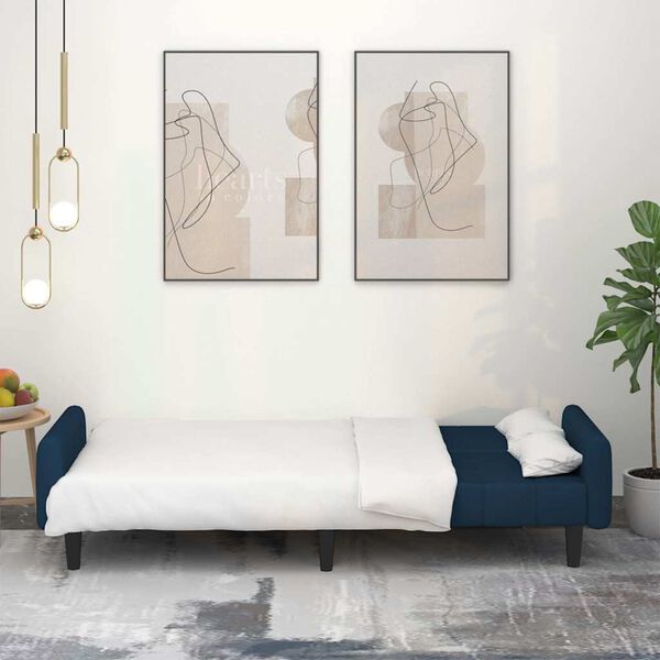 vidaXL Sof&aacute;-cama de 2 lugares veludo azul