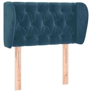 vidaXL Cabeceira de cama c/ abas veludo 83x23x78/88cm azul-escuro
