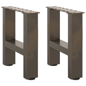 vidaXL P&eacute;s para mesa de centro em a&ccedil;o natural, 2 pe&ccedil;as, 30x(30-31) cm, a&ccedil;o
