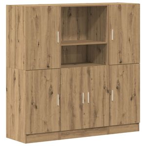 vidaXL 3pcs arm&aacute;rio de cozinha conj. deriv. madeira carvalho artisiano