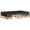 vidaXL Conjunto de Sof&aacute;s para Exterior 10 pcs Natural e Preto