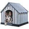 vidaXL Casota para cão 92x87x91 cm plástico cinzento