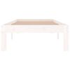 vidaXL Estrutura cama pequena solteiro 75x190 cm madeira maci&ccedil;a branco