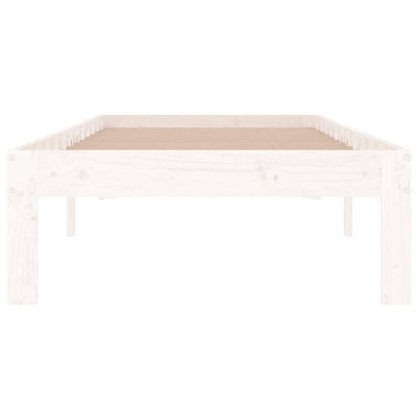 vidaXL Estrutura cama pequena solteiro 75x190 cm madeira maci&ccedil;a branco