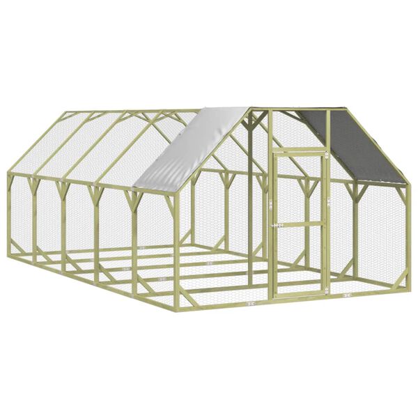 vidaXL Galinheiro 268x500x190 cm madeira de pinho maci&ccedil;a impregnada