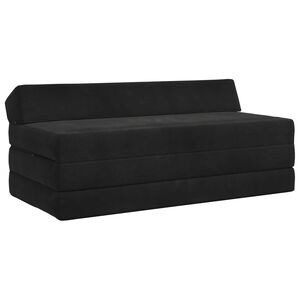 vidaXL Sof&aacute; Cama Dobr&aacute;vel Preto 120 x 60 x 49 cm Tecido