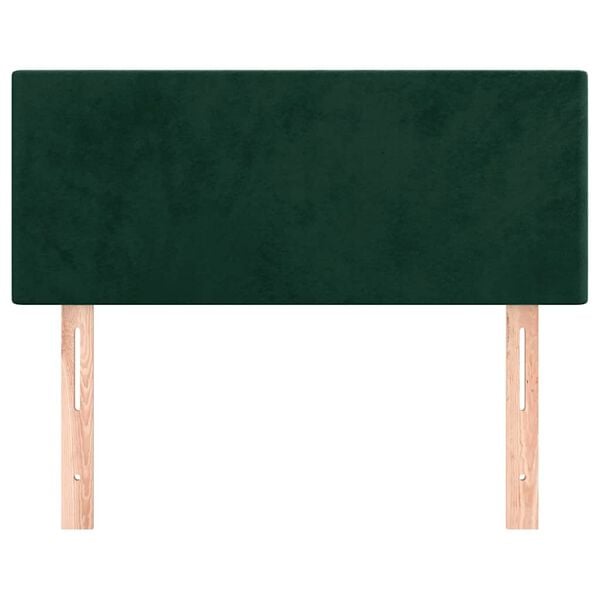 vidaXL Cabeceira de cama veludo 90x5x78/88 cm verde-escuro