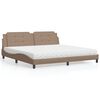 vidaXL Cama com colch&atilde;o Zadar 200x200 cm couro artificial cappuccino