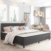 vidaXL Cama boxspring 200x200 cm tecido cinzento