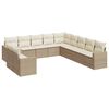 vidaXL 11 pcs conjunto sof&aacute;s de jardim c/ almofad&otilde;es vime PE bege