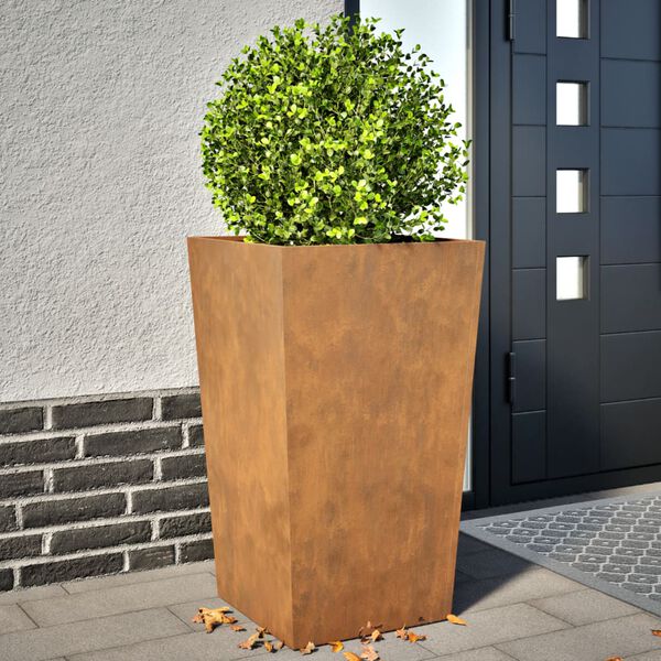 vidaXL Garden Planters 2 pcs 45x45x75 cm aço resistente às intempéries