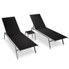 vidaXL Espregui&ccedil;adeiras com mesa 2 pcs a&ccedil;o e textilene preto