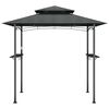 vidaXL Gazebo churrasco prateleiras laterais 240x150x243 aço antracite