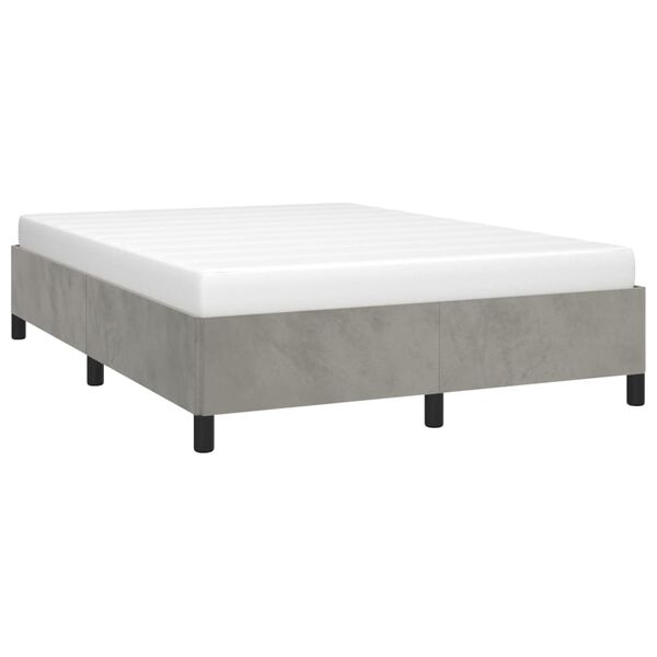 vidaXL Estrutura de cama sem colchão 140x190 cm veludo cinzento-claro