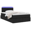 vidaXL Cama com arruma&ccedil;&atilde;o e LED com colch&atilde;o Preto 120 x 190 cm tecido