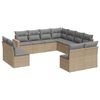 vidaXL 11 pcs conjunto sof&aacute;s de jardim c/ almofad&otilde;es vime PE bege