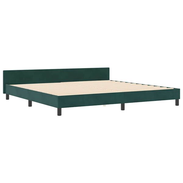 vidaXL Cama Box com cabeceira Verde Escuro 200 x 200 cm Veludo
