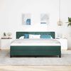 vidaXL Cama Box com colch&atilde;o Verde Escuro 180 x 200 cm Veludo