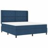 vidaXL Cama Box com colch&atilde;o com cabeceira Azul 180 x 200 cm tecido