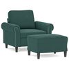 vidaXL Poltrona com apoio de p&eacute;s 60 cm veludo verde-escuro