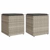 vidaXL Bancos de jardim almofadas 2unid 40x40x43cm vime PE cinza claro