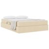 vidaXL Cama com arruma&ccedil;&atilde;o e colch&atilde;o Creme 140 x 200 cm Poli&eacute;ster